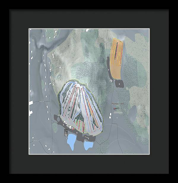 Nashoba Valley Ski Trail Map - Framed Print - Powderaddicts