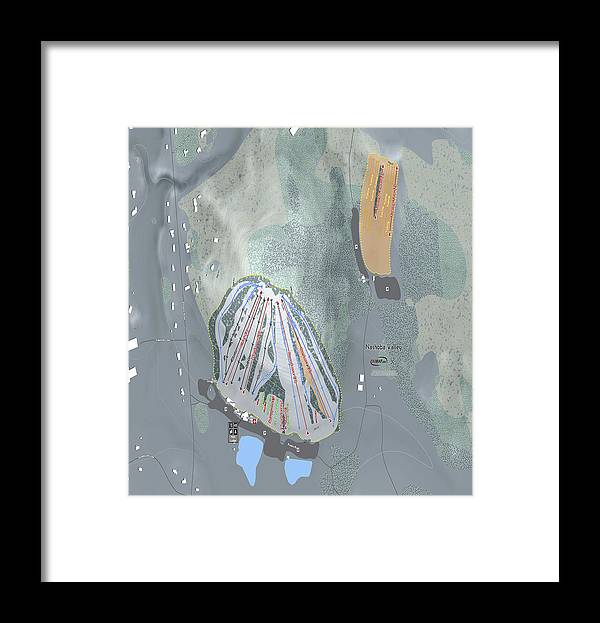 Nashoba Valley Ski Trail Map - Framed Print - Powderaddicts