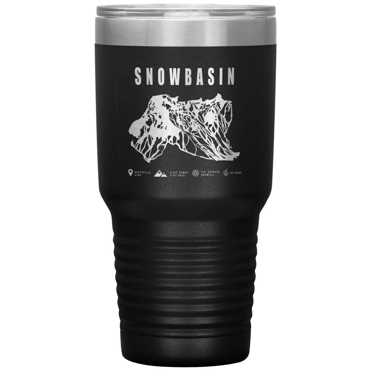 Snowbasin, Utah Ski Trail Map - 30oz Tumbler - Powderaddicts