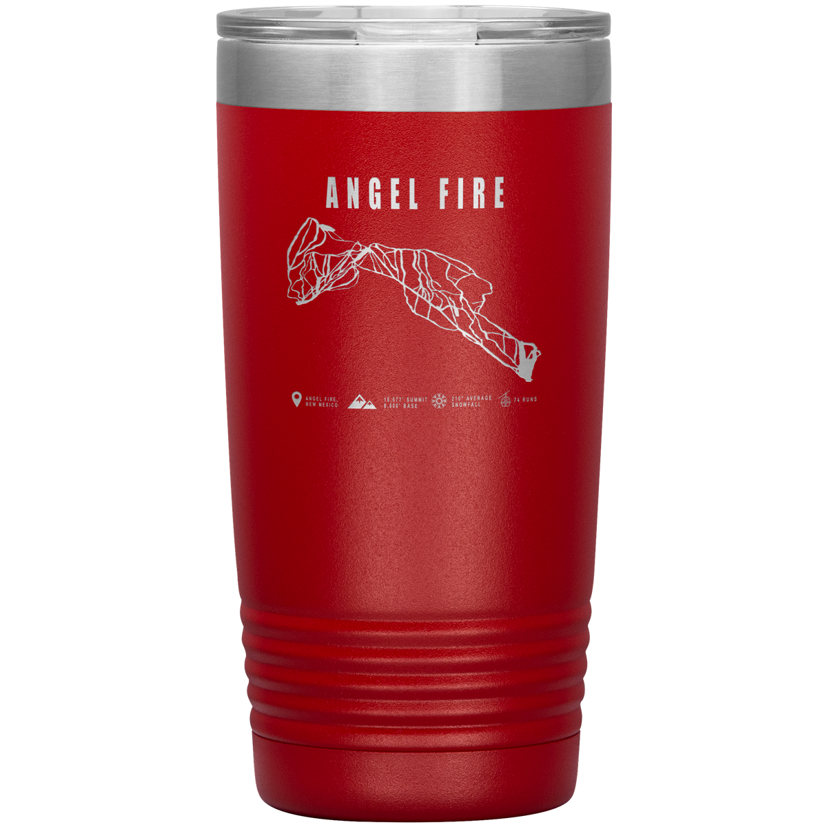 Angel Fire, New Mexico Ski Trail Map 20oz Tumbler - Powderaddicts