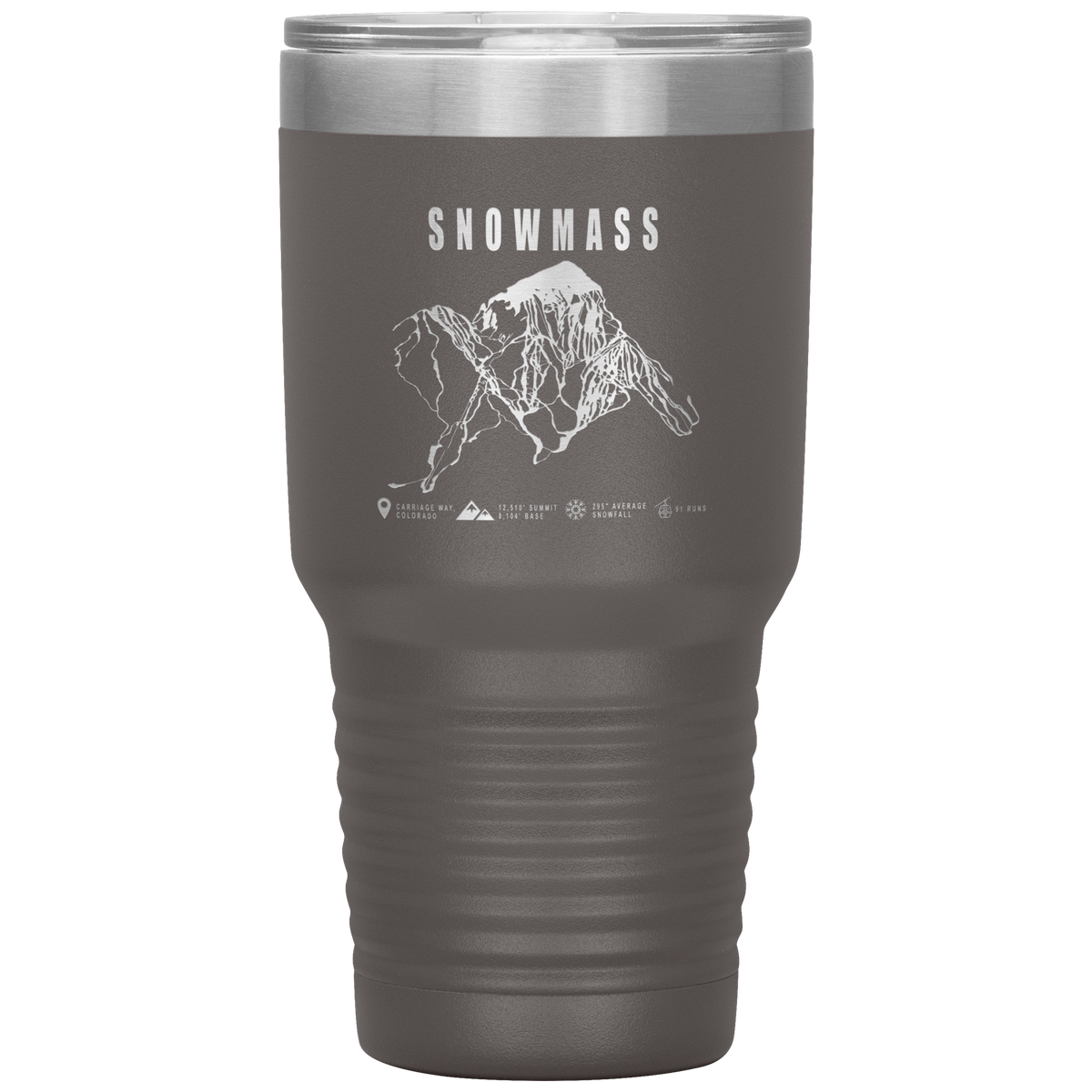 Snowmass Colorado Ski Trail Map 30oz Tumbler - Powderaddicts