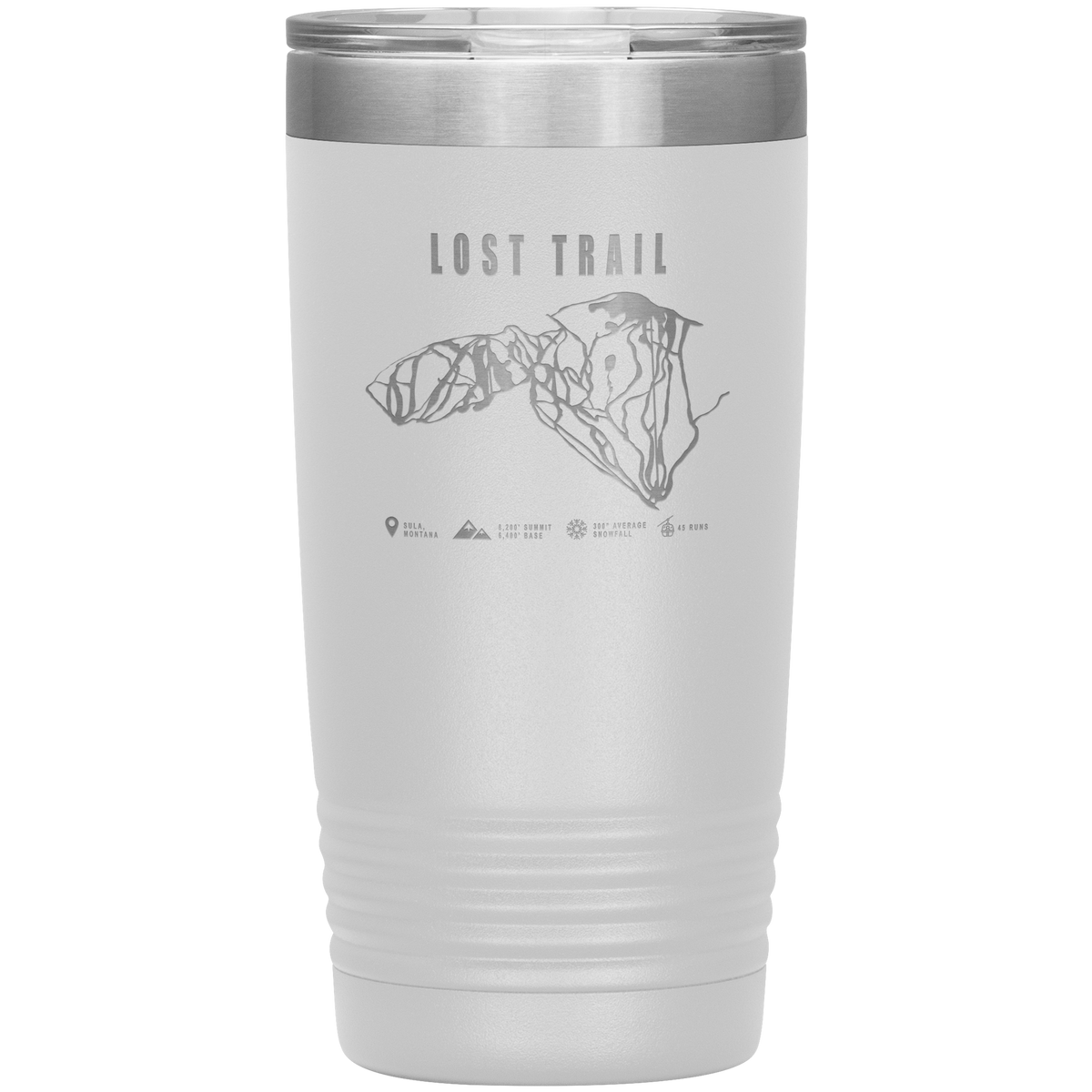 Lost Trail Montana Ski Trail Map 20oz Tumbler - Powderaddicts