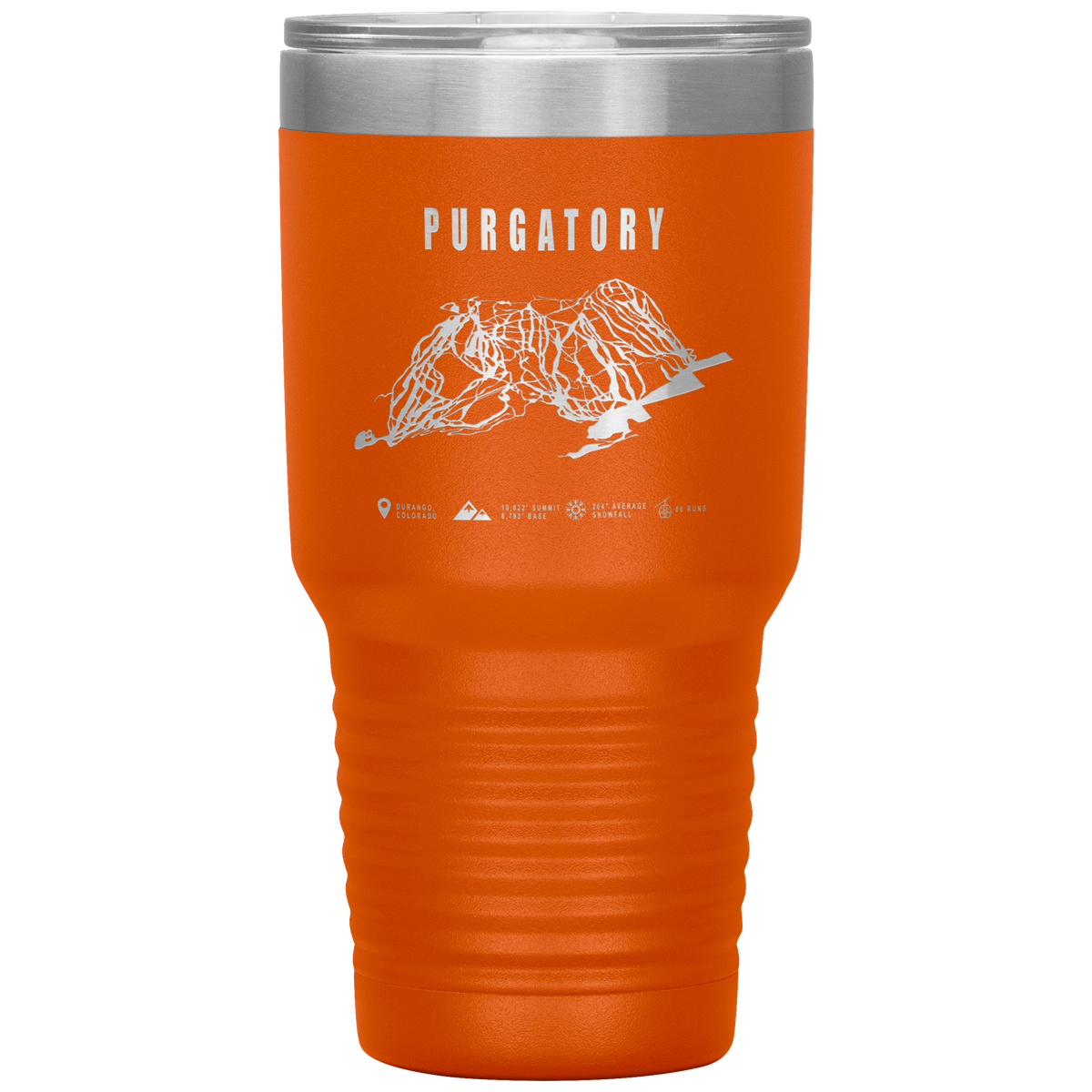 Purgatory Colorado Ski Trail Map 30oz Tumbler - Powderaddicts