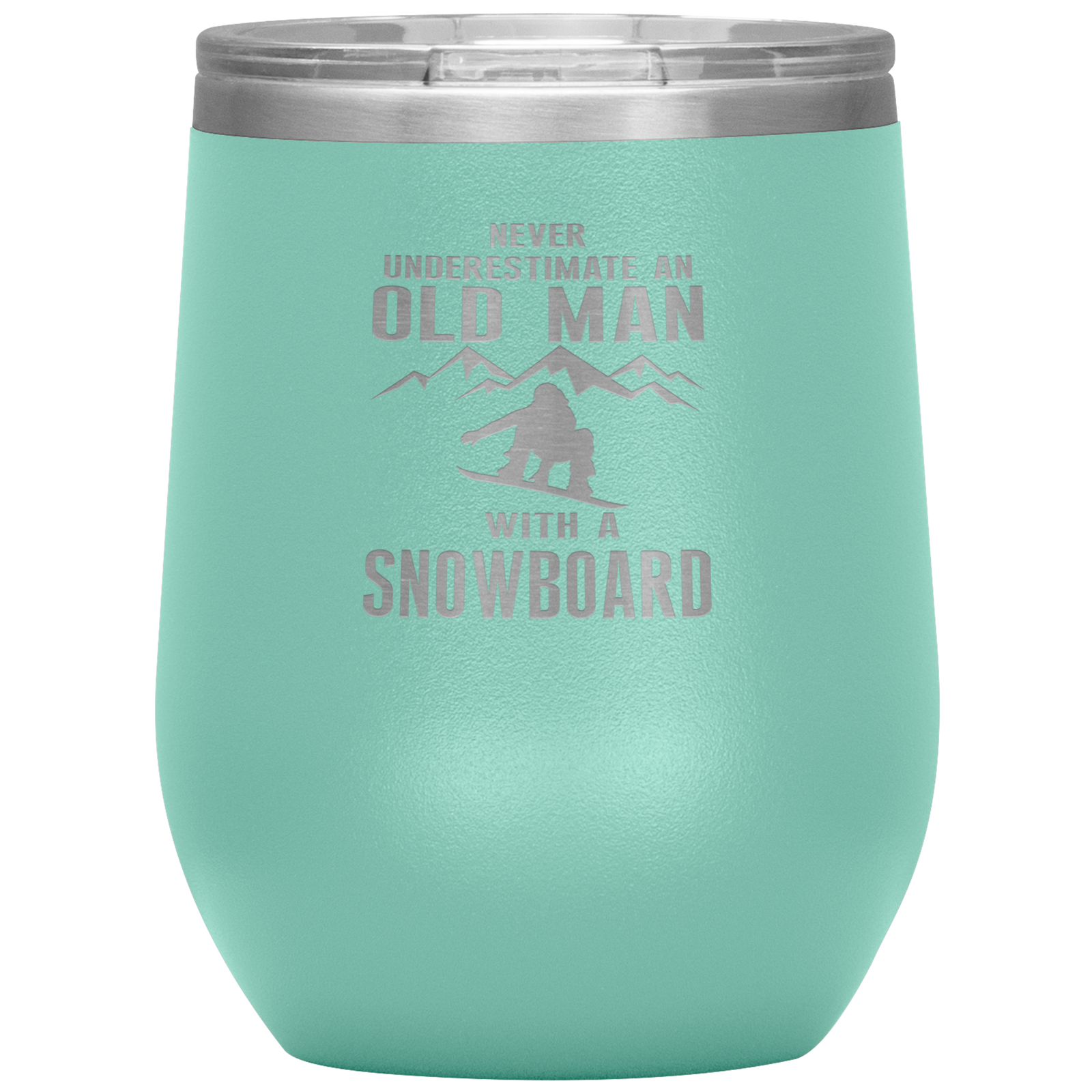 Never Underestimate An Old Man With A Snowboard 12oz Tumbler - Powderaddicts