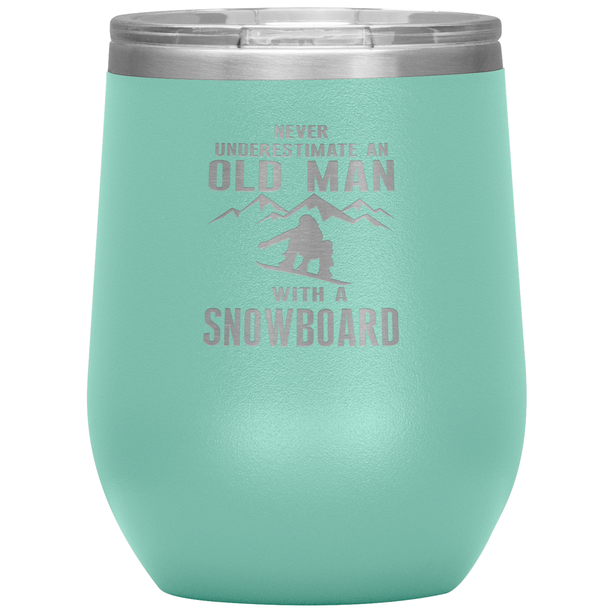 Never Underestimate An Old Man With A Snowboard 12oz Tumbler - Powderaddicts