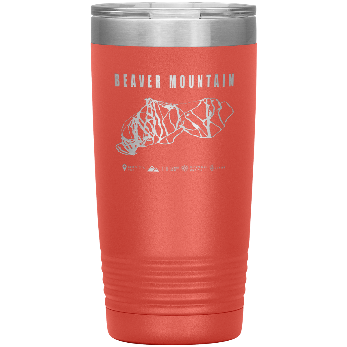 Beaver Mountain,Utah Ski Trail Map 20oz Tumbler - Powderaddicts