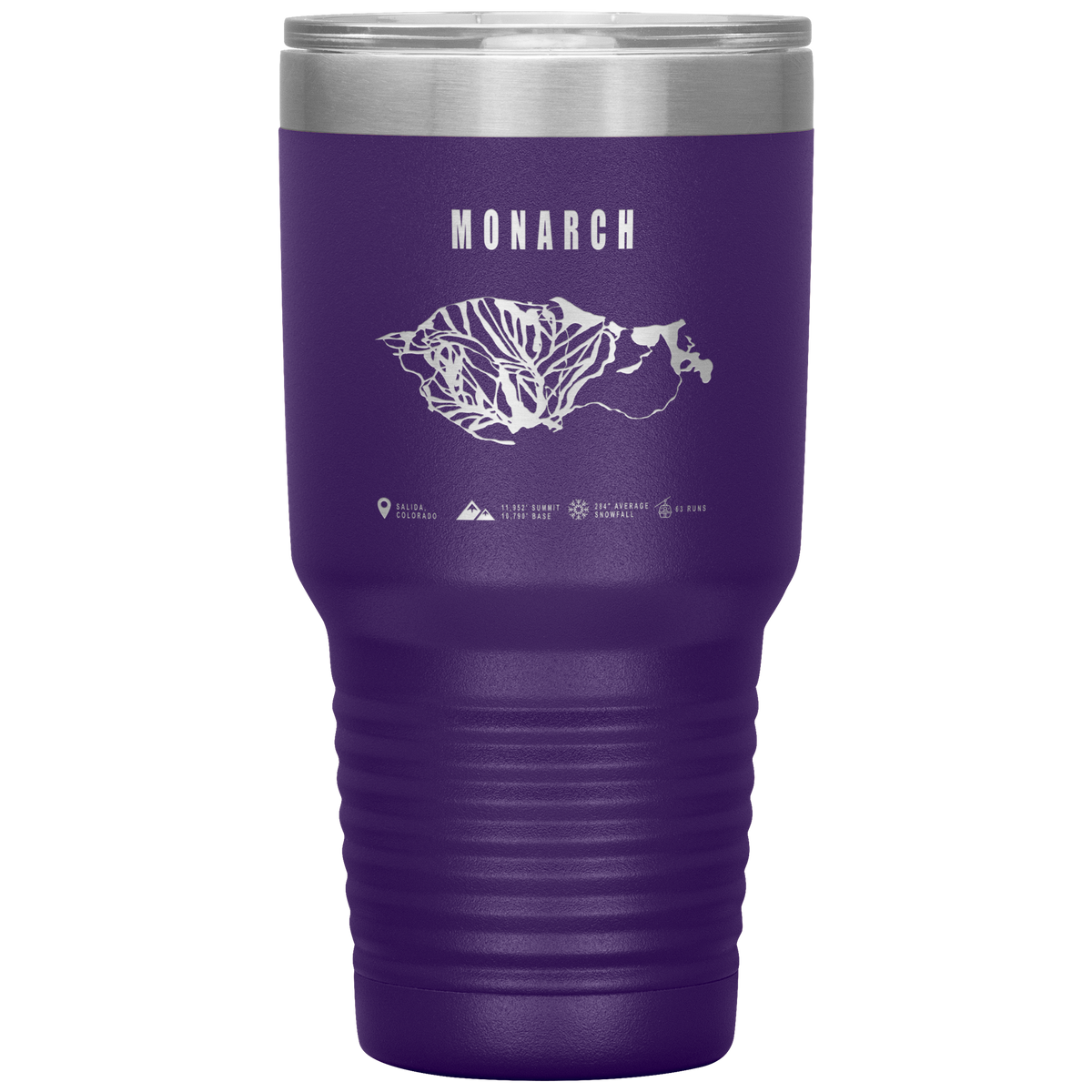 Monarch Colorado Ski Trail Map 30oz Tumbler - Powderaddicts