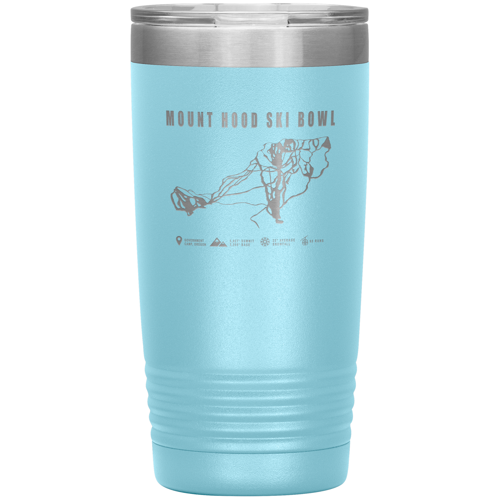 Mount Hood Ski Bowl, Oregon Ski Trail Map 20oz Tumbler - Powderaddicts
