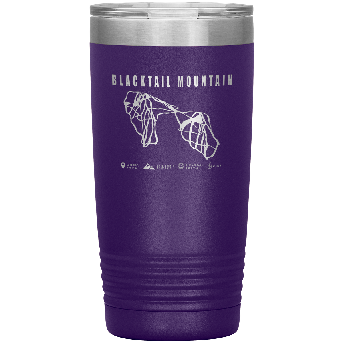 Blacktail Mountain Montana Ski Trail Map 20oz Tumbler - Powderaddicts