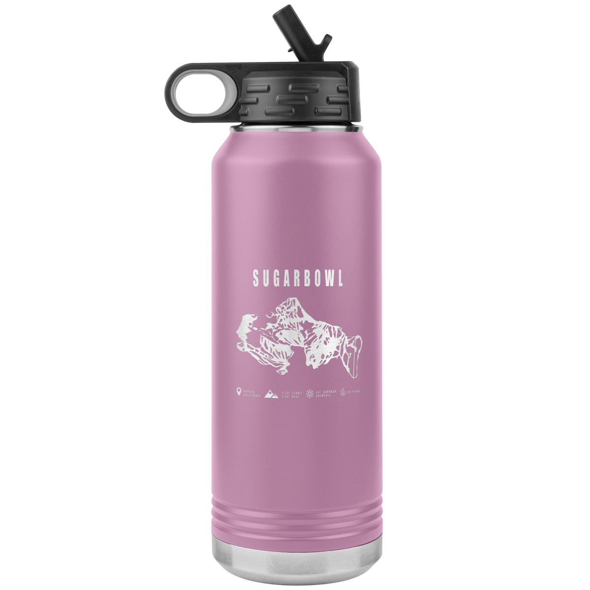 Sugarbowl, California Ski Trail Map 32oz Water Bottle Tumbler - Powderaddicts