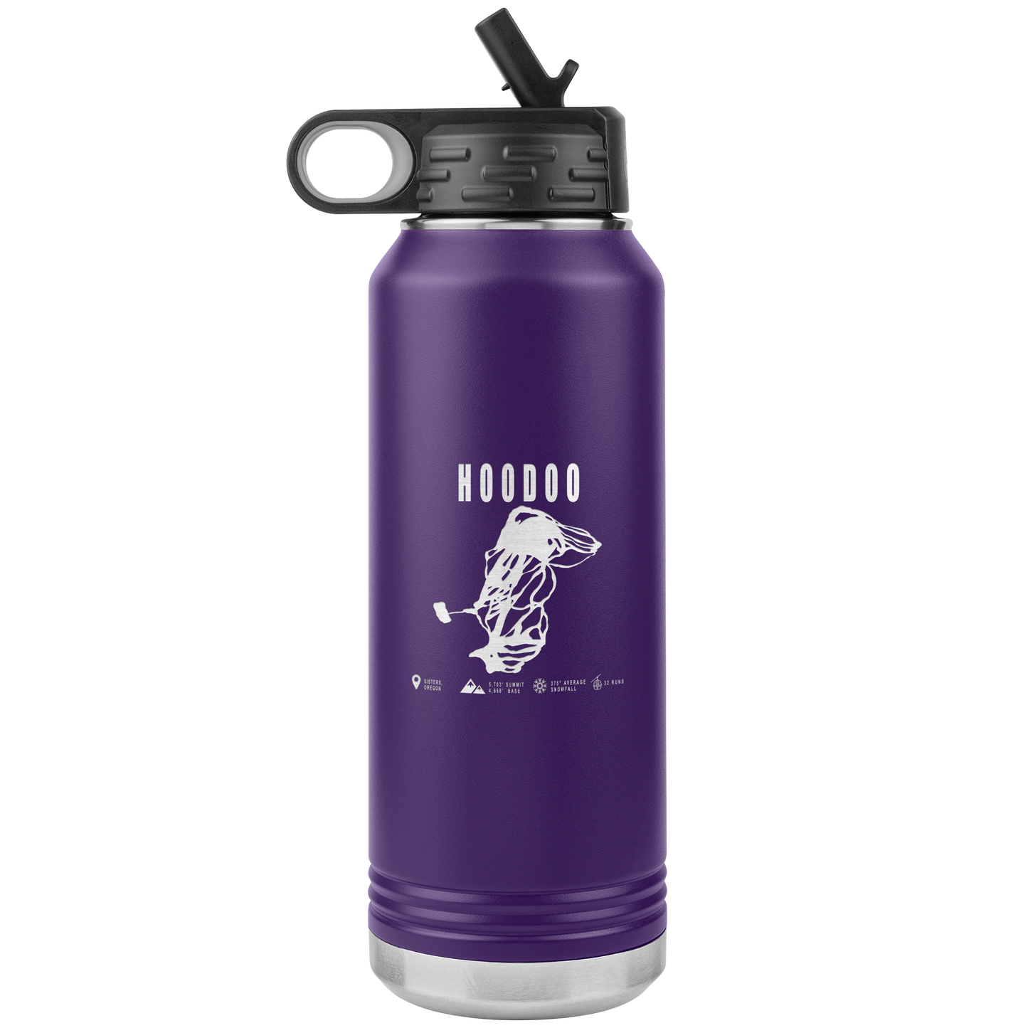 Hoodoo, Oregon Ski Trail Map 32oz Water Bottle Tumbler - Powderaddicts