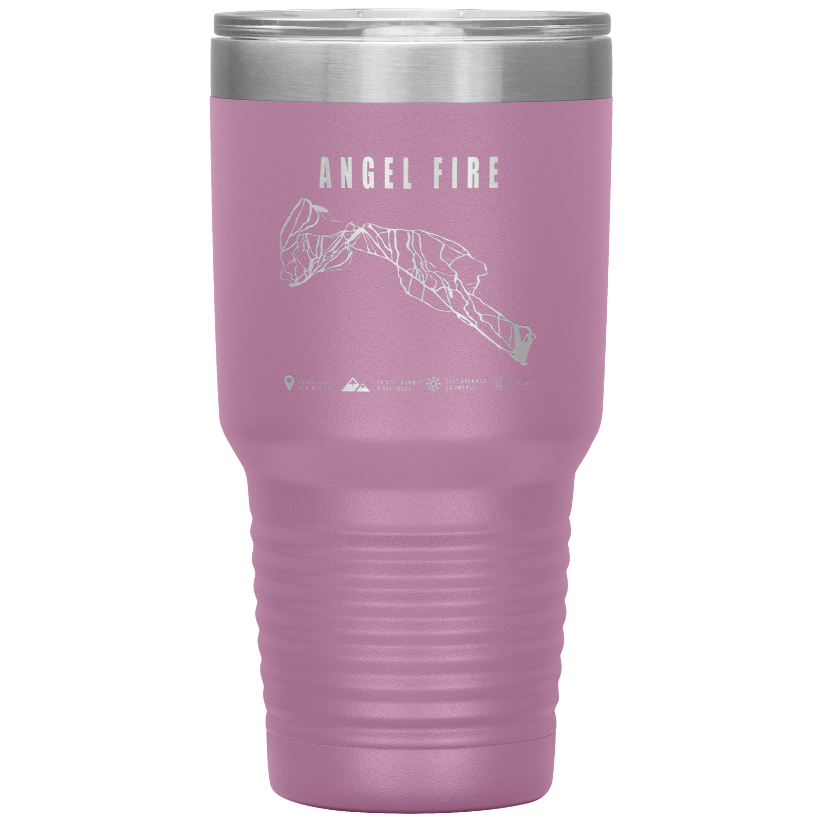 Angel Fire, New Mexico Ski Trail Map 30oz Tumbler - Powderaddicts