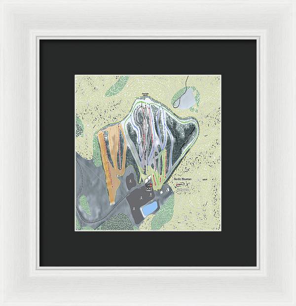 Nordic Mountain Ski Trail Map - Framed Print - Powderaddicts