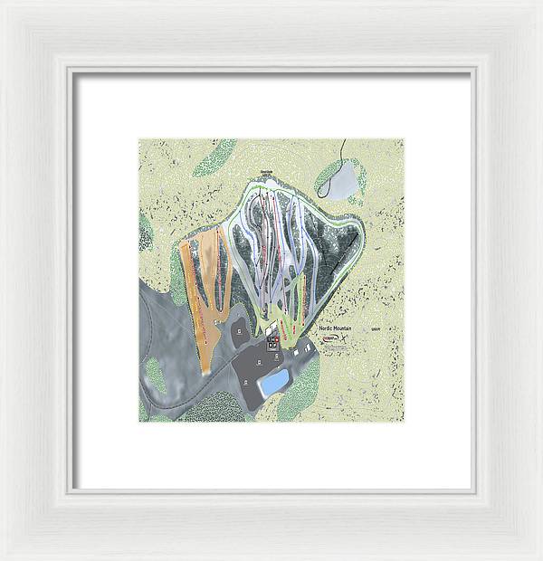 Nordic Mountain Ski Trail Map - Framed Print - Powderaddicts