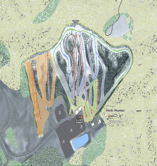 Nordic Mountain Ski Trail Map - Art Print - Powderaddicts