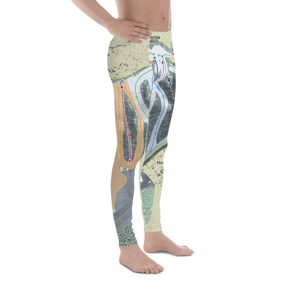 Nordic Mountain, Wisconsin Ski Trail Map Men's Base Layer Bottom - Powderaddicts