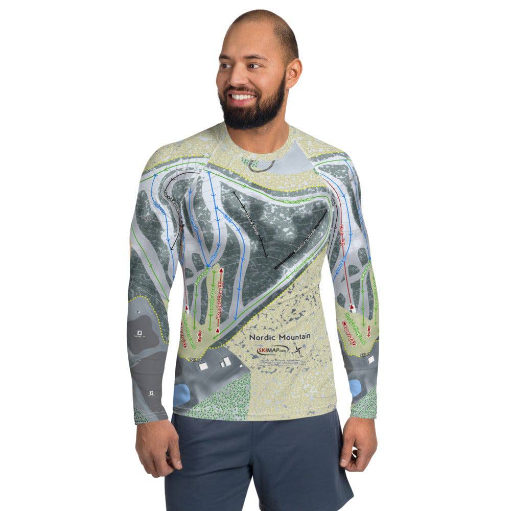 Nordic Mountain, Wisconsin Ski Trail Map Men's Base Layer Top
