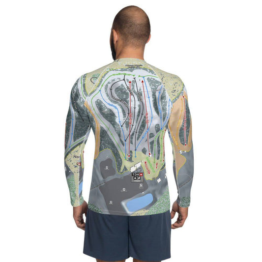 Nordic Mountain, Wisconsin Ski Trail Map Men's Base Layer Top - Powderaddicts