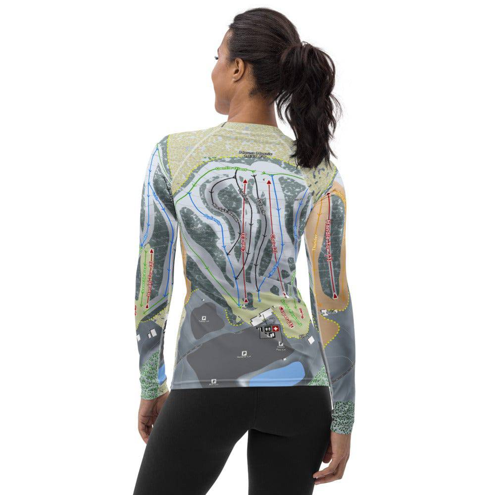 Nordic Mountain, Wisconsin Ski Trail Map Women's Base Layer Top - Powderaddicts