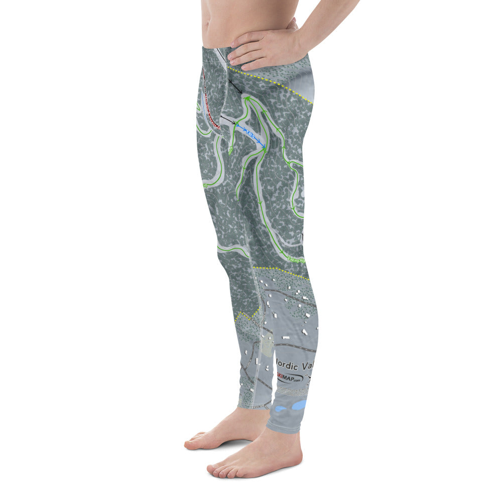 Nordic Valley, Utah Ski Trail Map Men's Base Layer Bottom - Powderaddicts