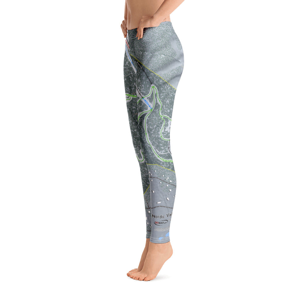 Nordic Valley, Utah Ski Trail Map Women's Base Layer Bottom - Powderaddicts