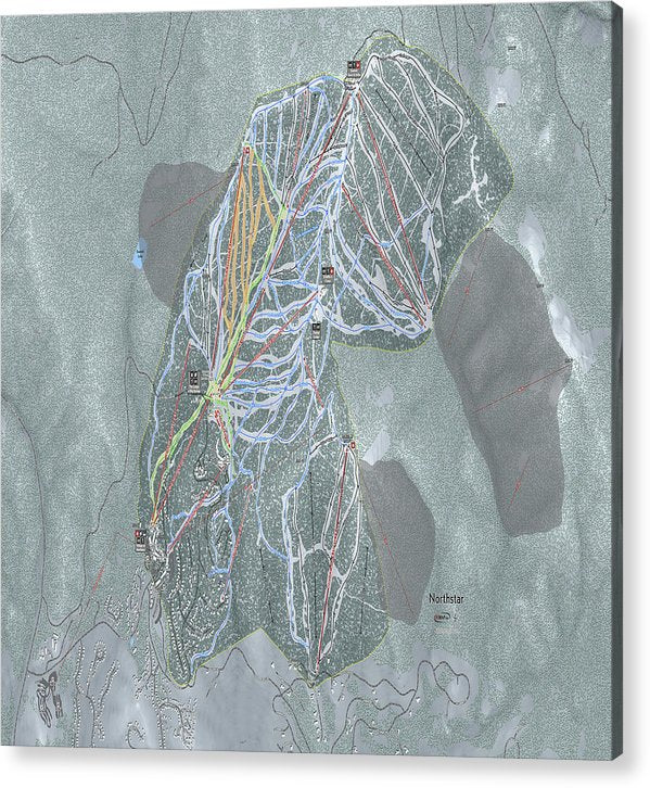 Northstar Ski Trail Map - Acrylic Print - Powderaddicts