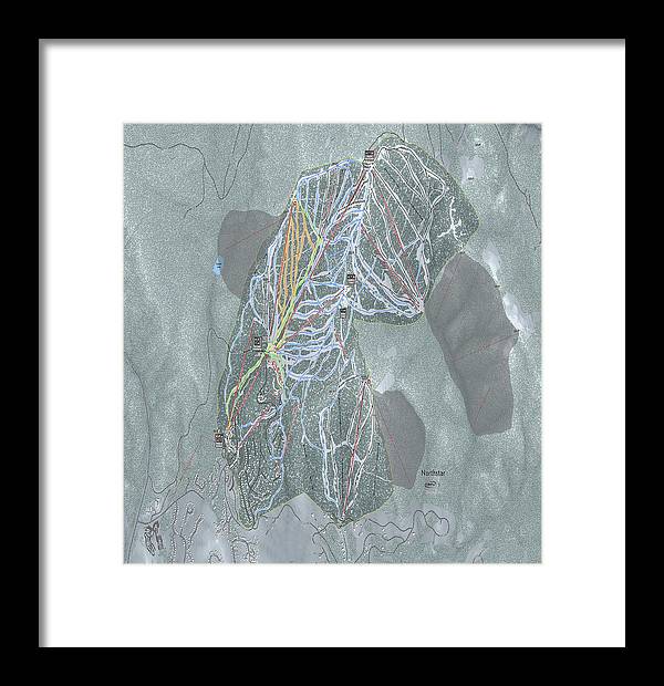 Northstar Ski Trail Map - Framed Print - Powderaddicts