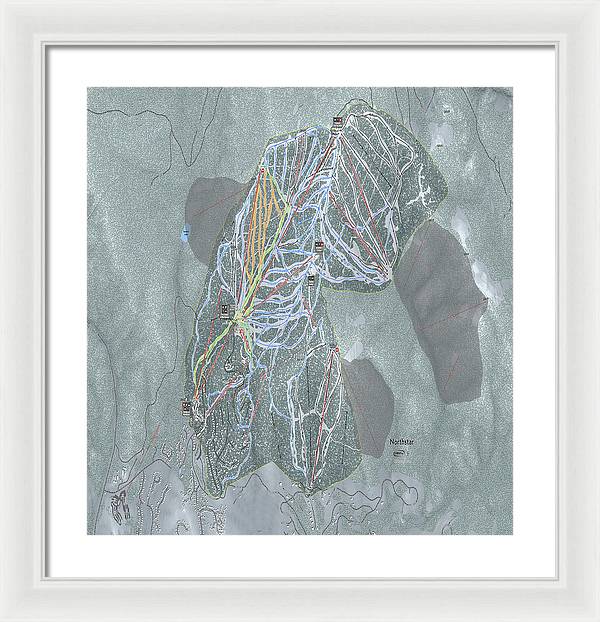 Northstar Ski Trail Map - Framed Print - Powderaddicts