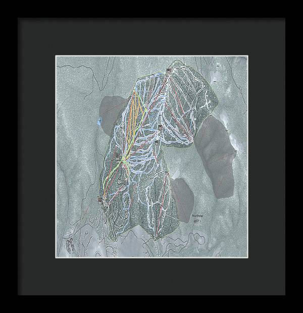 Northstar Ski Trail Map - Framed Print - Powderaddicts