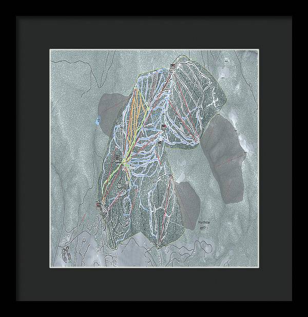 Northstar Ski Trail Map - Framed Print - Powderaddicts