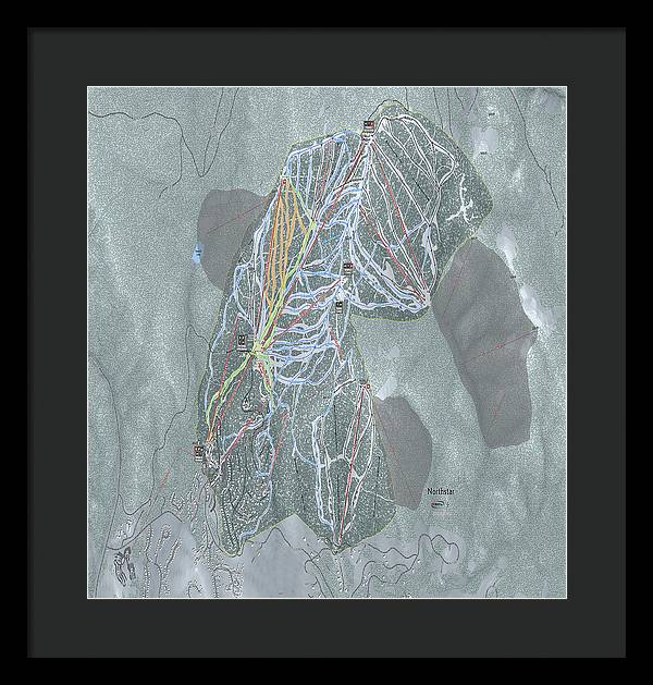 Northstar Ski Trail Map - Framed Print - Powderaddicts