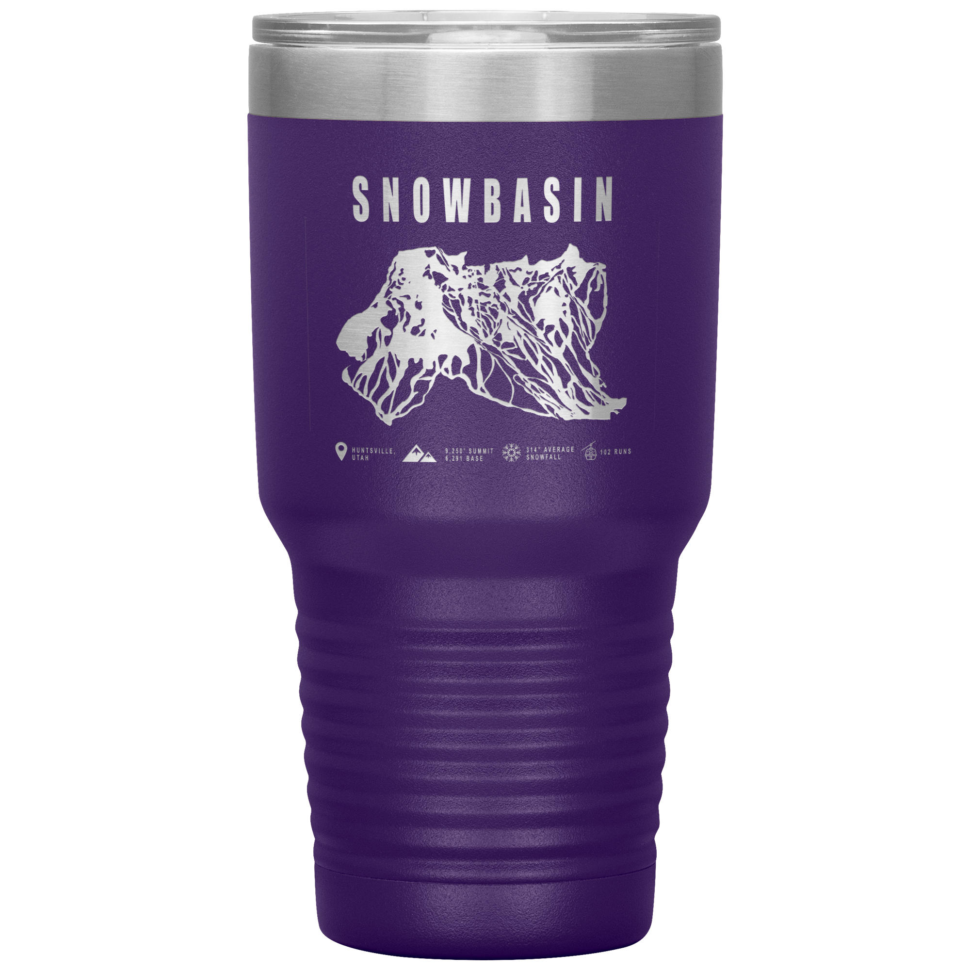 Snowbasin, Utah Ski Trail Map - 30oz Tumbler - Powderaddicts