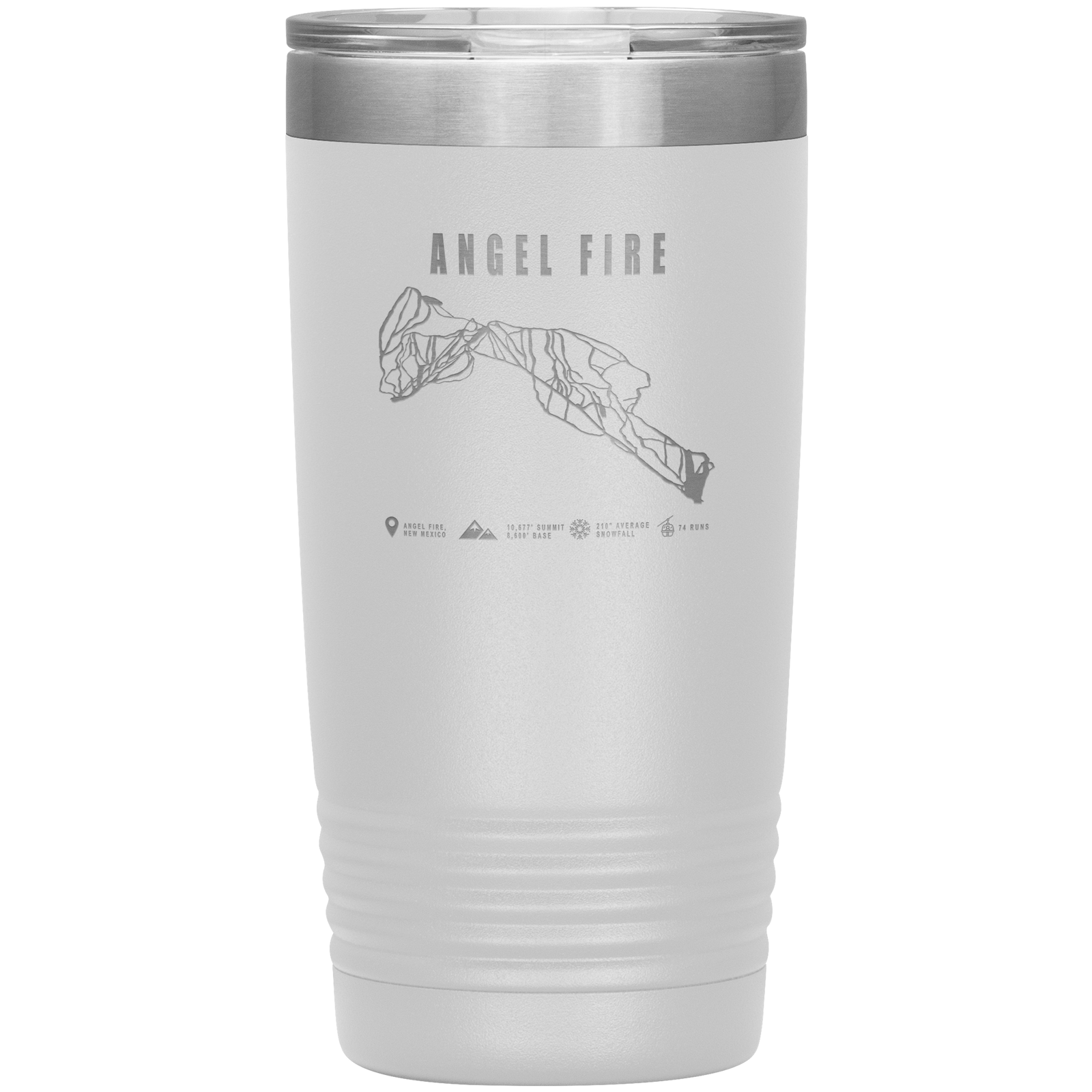Angel Fire, New Mexico Ski Trail Map 20oz Tumbler - Powderaddicts