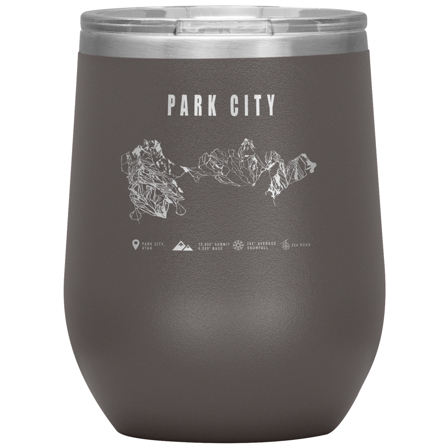Eagle Point,Utah Ski Trail Map Wine 12oz Tumbler - Powderaddicts