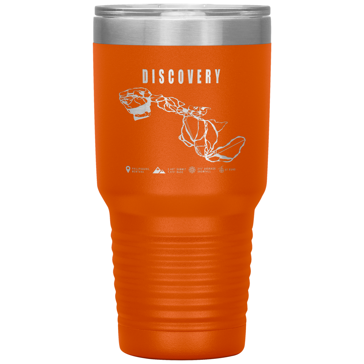 Discovery Montana Ski Trail Map 30oz Tumbler - Powderaddicts