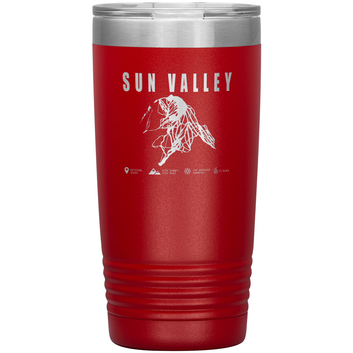Sun Valley Idaho Ski Trail Map 20oz Tumbler - Powderaddicts