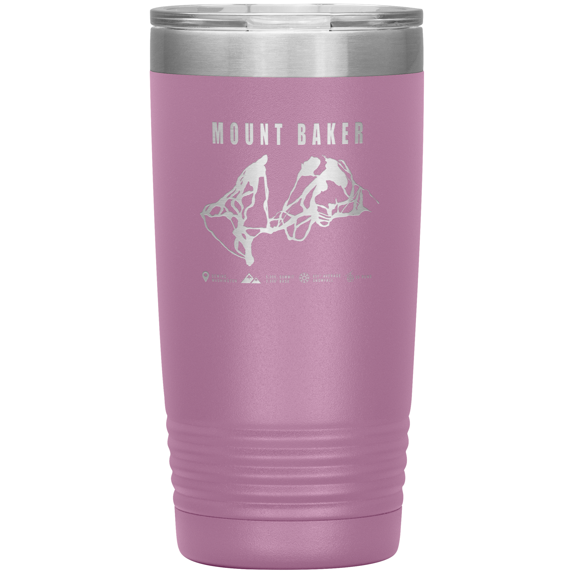 Mount Baker, Washington Ski Trail Map 20oz Tumbler - Powderaddicts