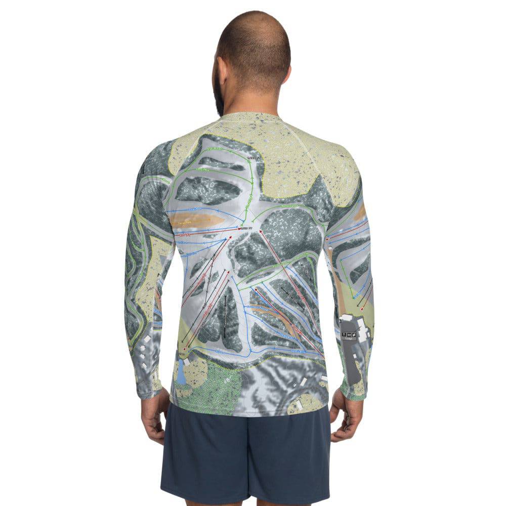 Nub's Nob, Michigan  Ski Trail Map Men's Base Layer Top - Powderaddicts