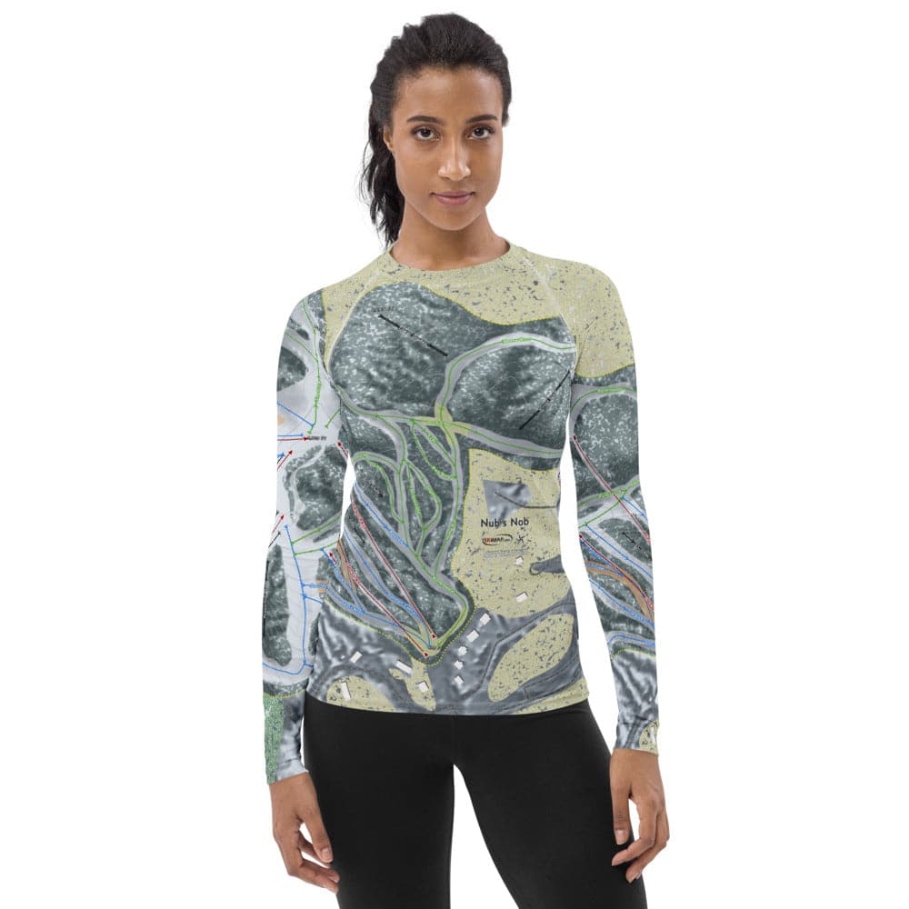 Nub's Nob, Michigan  Ski Trail Map Women's Base Layer Top
