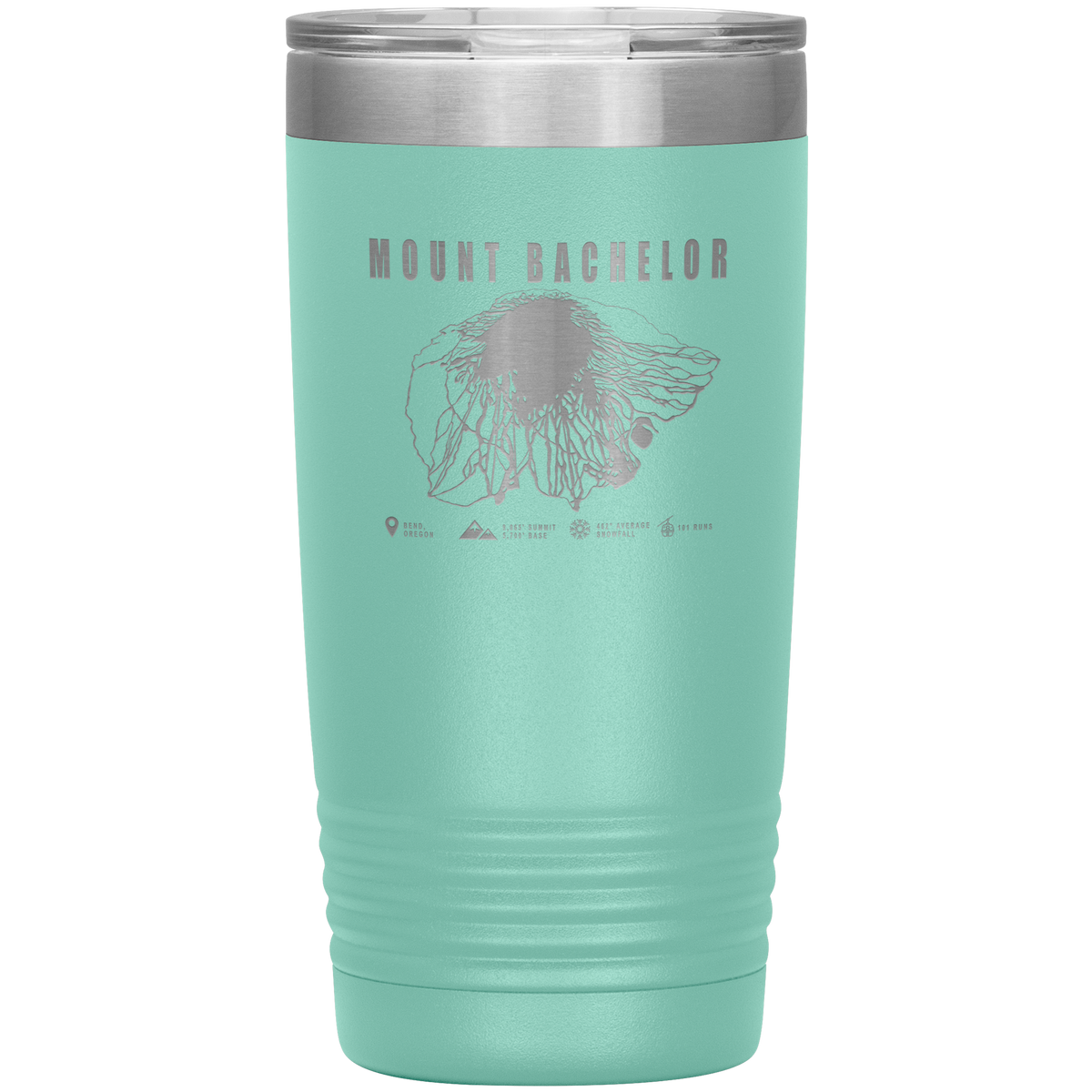 Mount Bachelor, Oregon Ski Trail Map 20oz Tumbler - Powderaddicts