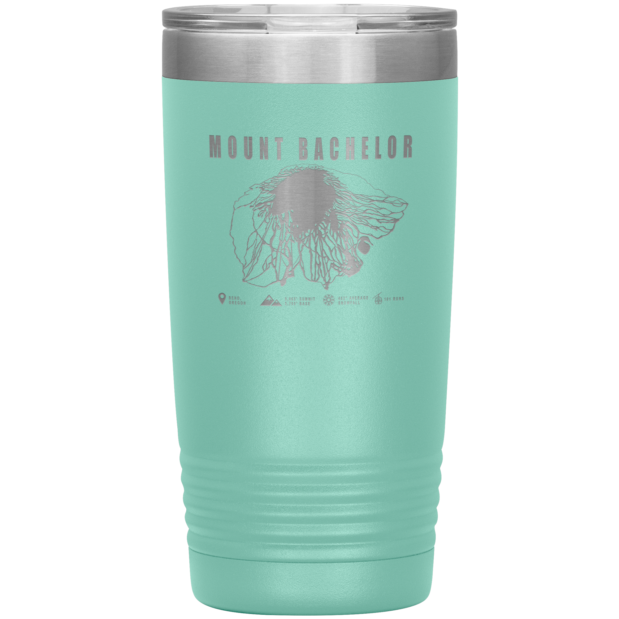 Mount Bachelor, Oregon Ski Trail Map 20oz Tumbler - Powderaddicts