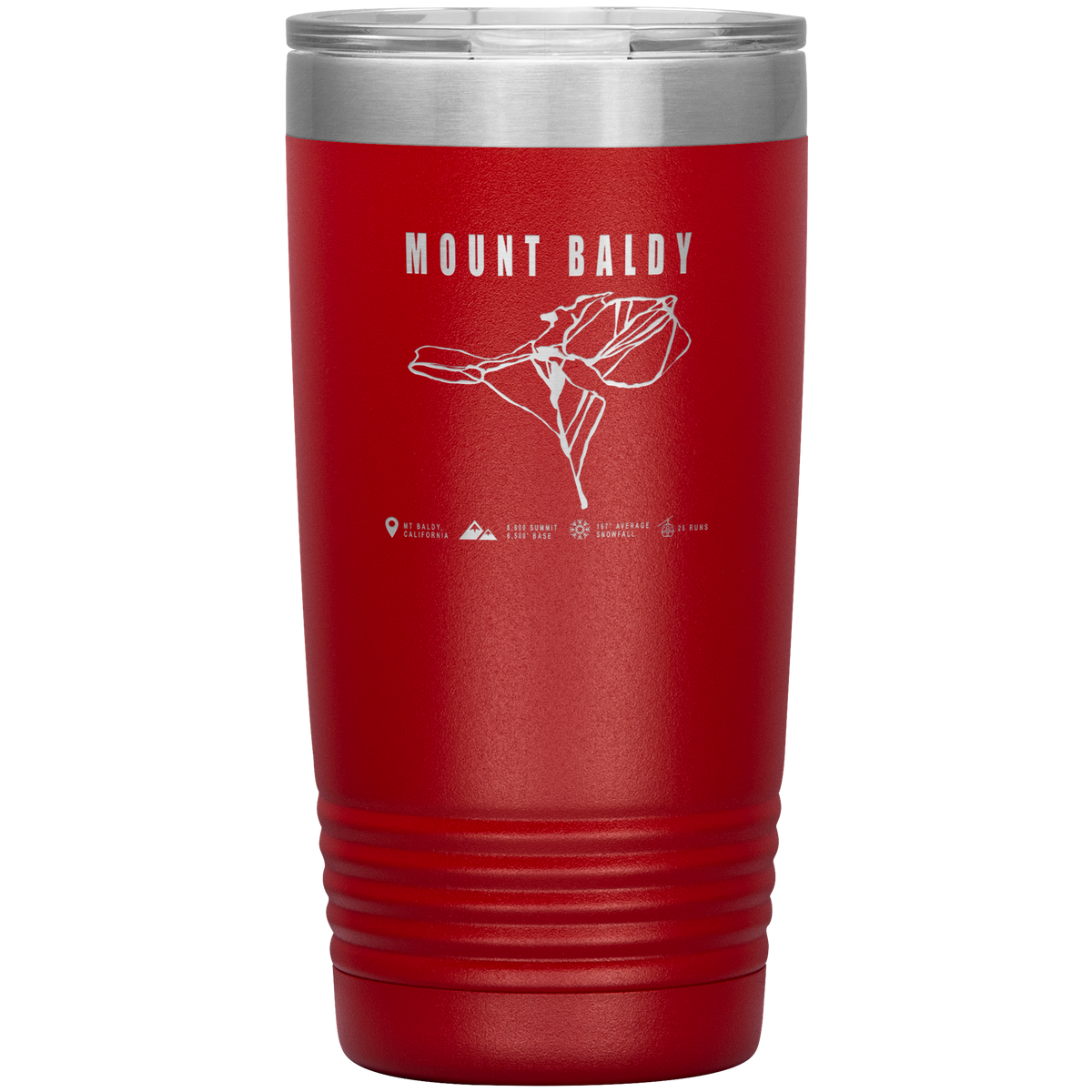 Mount Baldy, California Ski Trail Map 20oz Tumbler - Powderaddicts