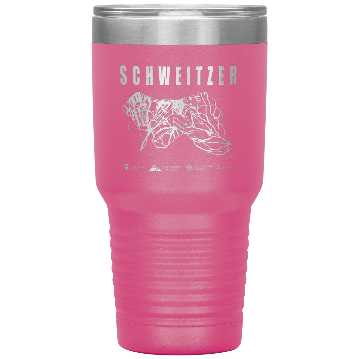 Schweitzer Idaho Ski Trail Map 30oz Tumbler - Powderaddicts