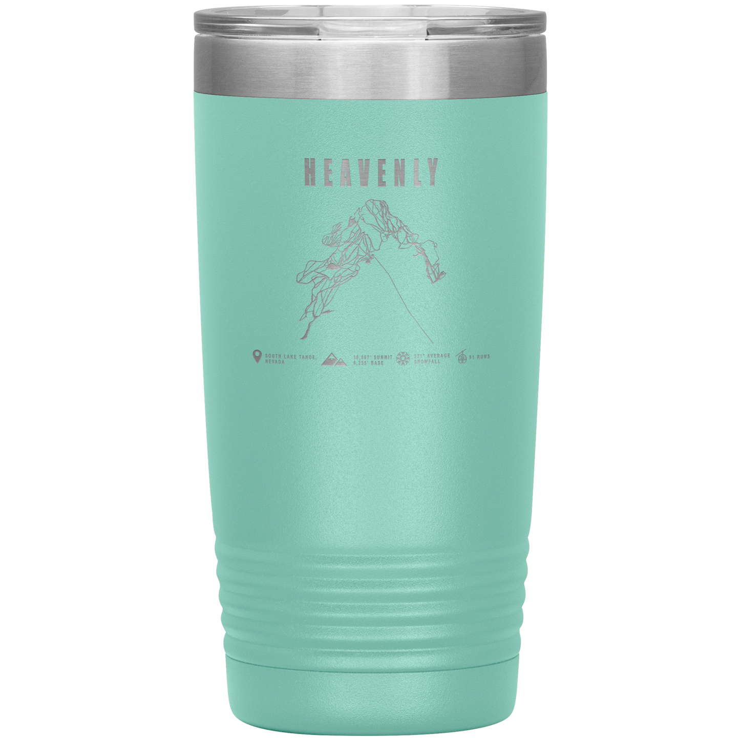 Heavenly, Nevada Ski Trail Map 20oz Tumbler - Powderaddicts