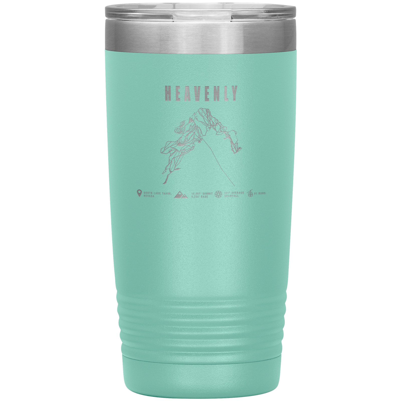 Heavenly, Nevada Ski Trail Map 20oz Tumbler - Powderaddicts