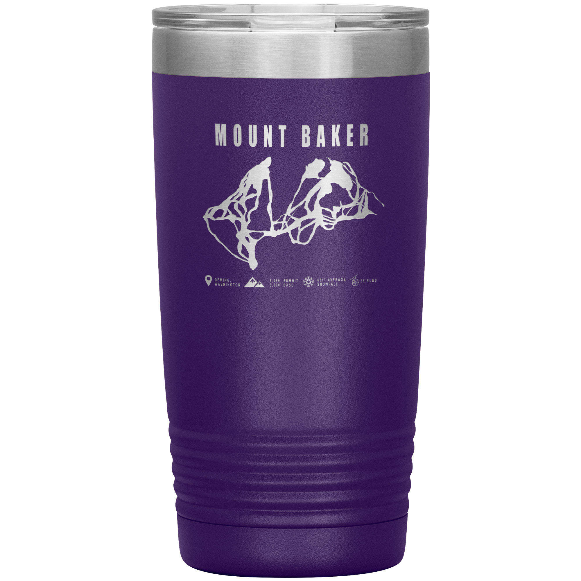 Mount Baker, Washington Ski Trail Map 20oz Tumbler - Powderaddicts