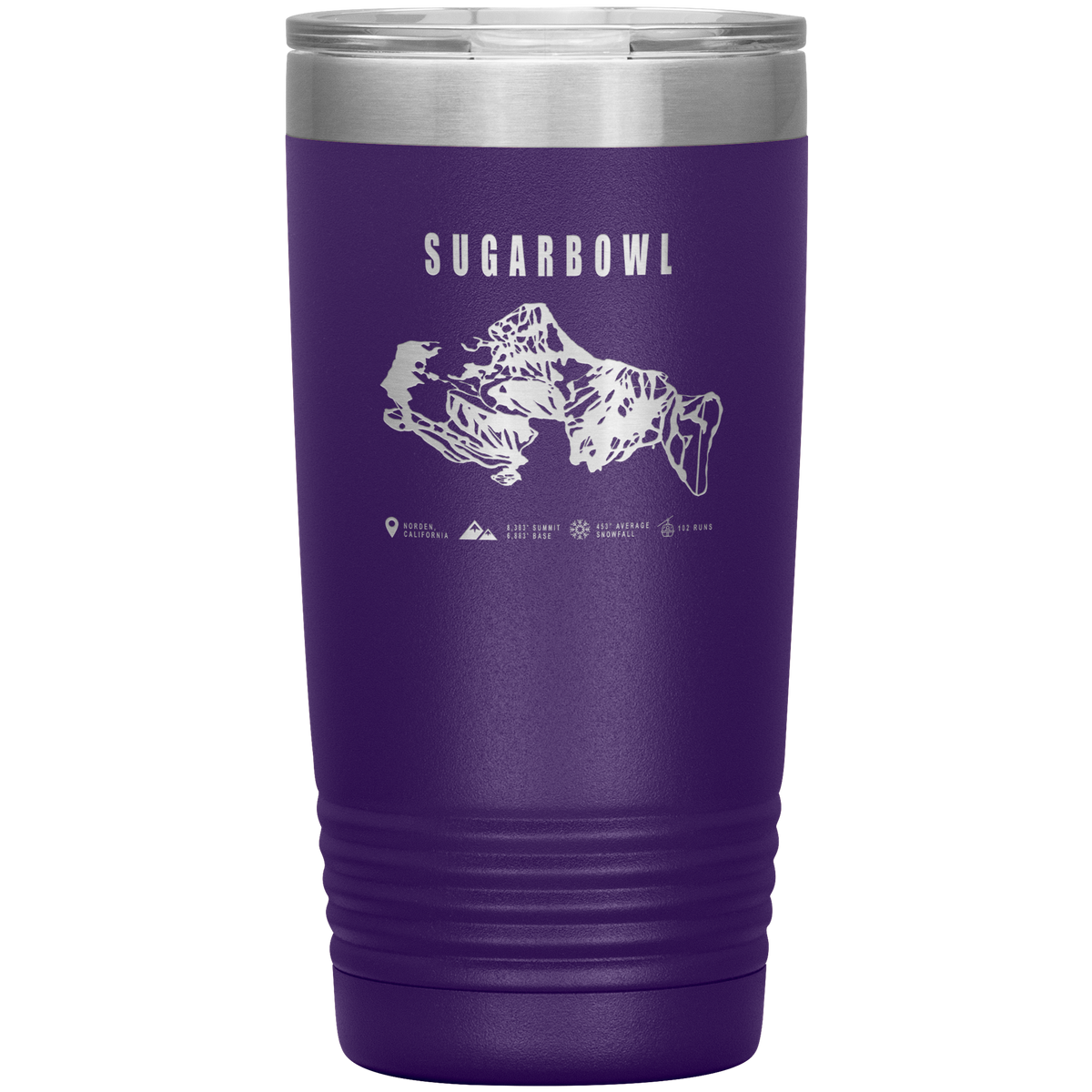 Sugarbowl, California Ski Trail Map 20oz Tumbler - Powderaddicts