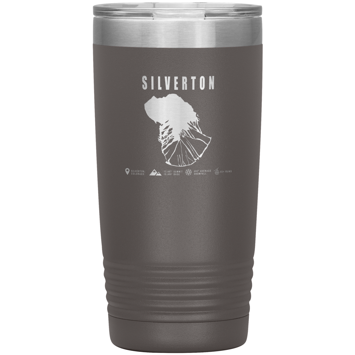 Silverton Colorado Ski Trail Map 20oz Tumbler - Powderaddicts