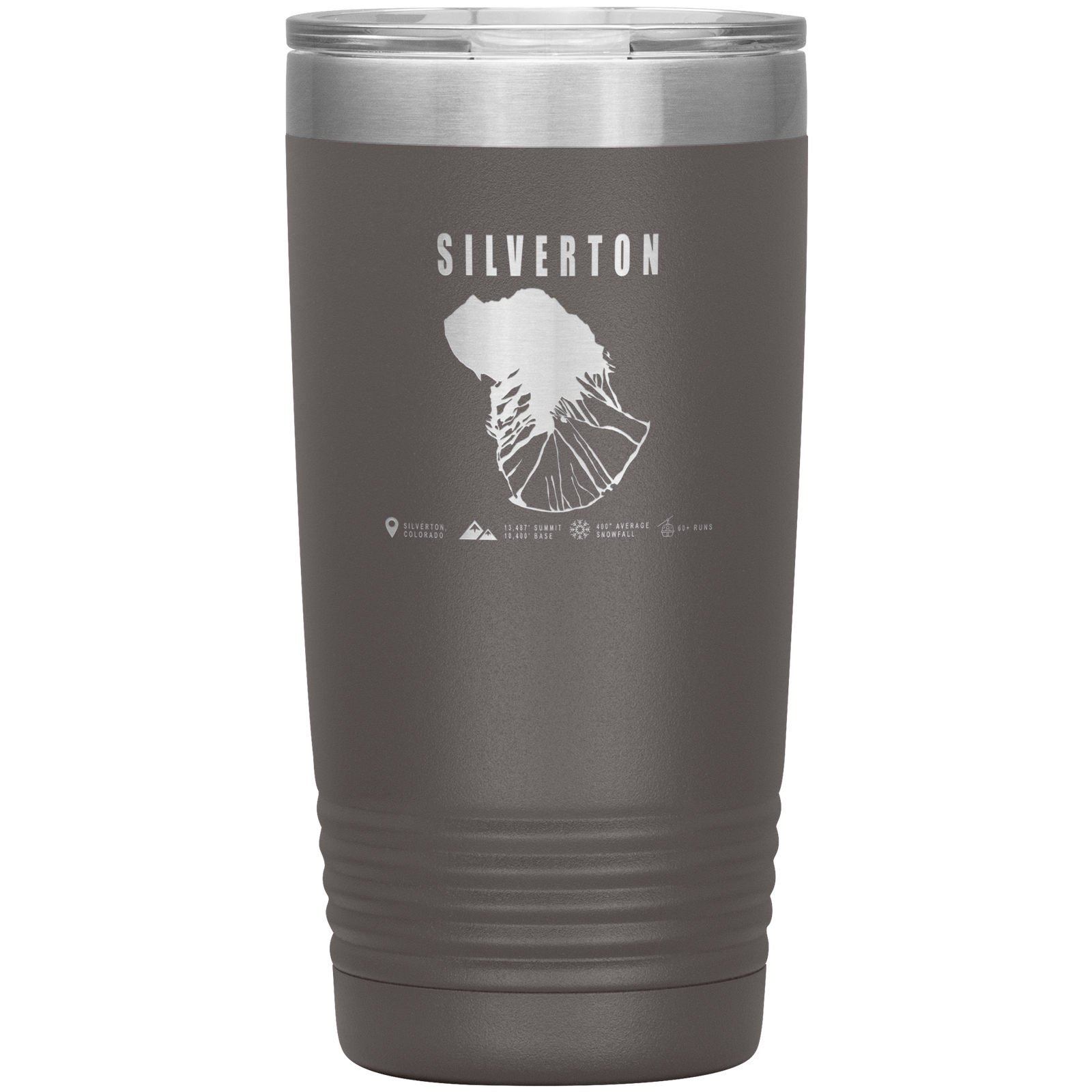 Silverton Colorado Ski Trail Map 20oz Tumbler - Powderaddicts