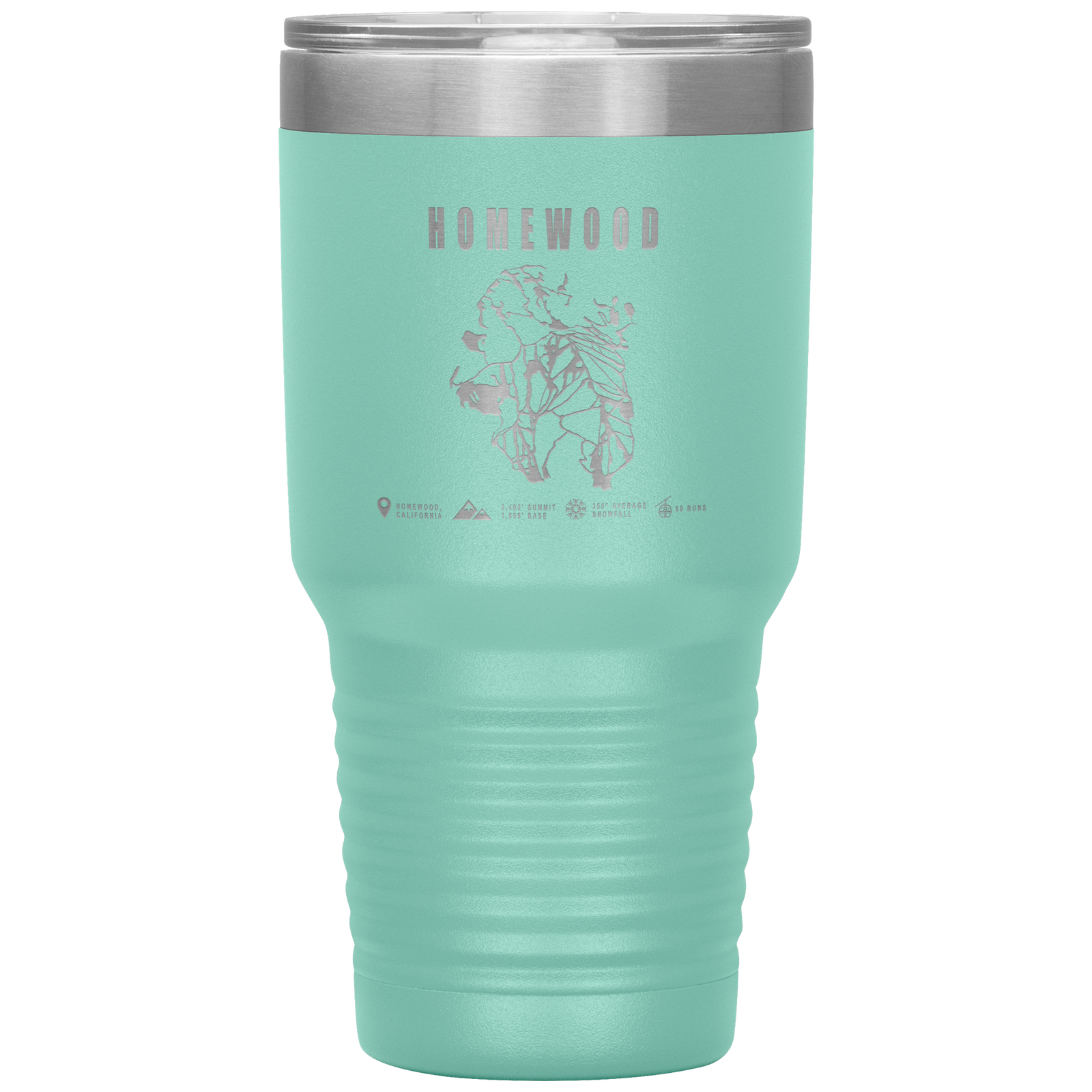 Homewood, California Ski Trail Map 30oz Tumbler - Powderaddicts